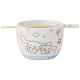 Ceramic Bowl Chopstick Set - Cinnamoroll Friend
