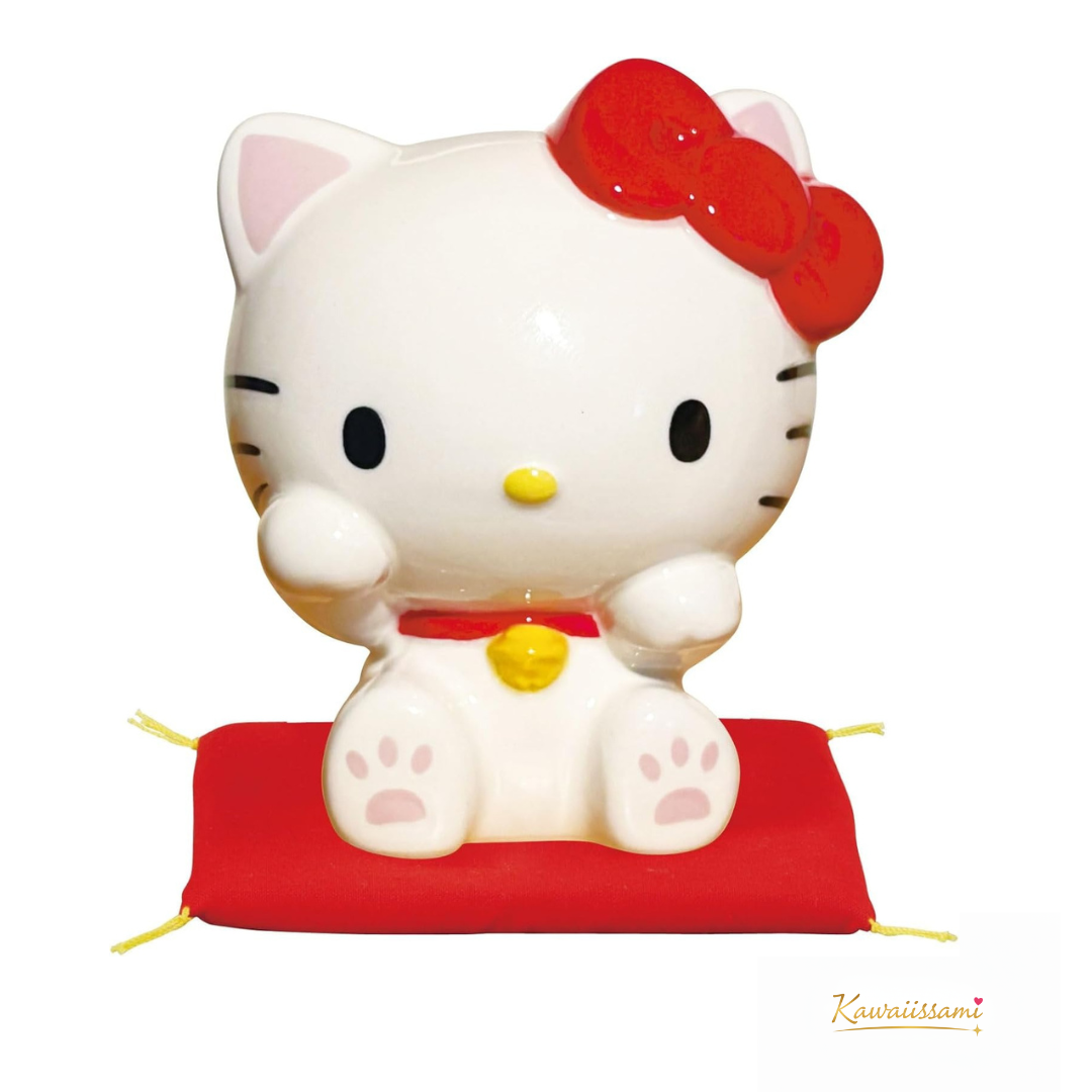 Sanrio Maneki Neko Lucky Cat Figurine – Happy Cushion Sitting