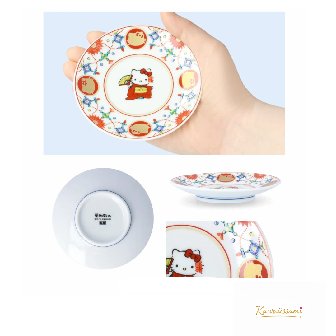 Kutani Ware × Hello Kitty Small Decorative Plate – 9.5cm | Seikou Kiln