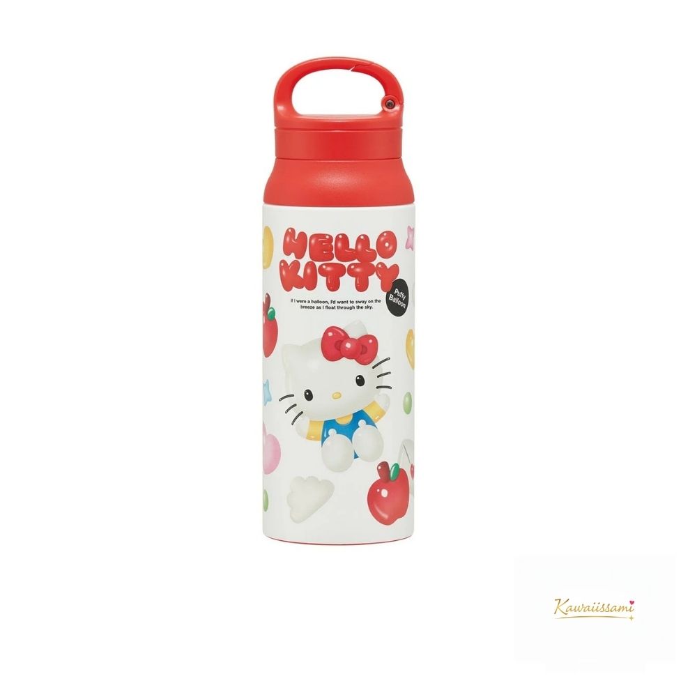 Carabiner Handle Stainless Steel Bottle Hello Kitty Pukkuri Balloon