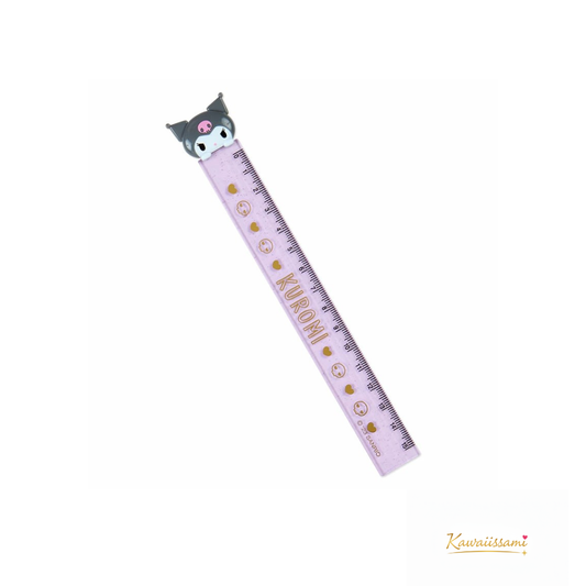 Kuromi 15cm Slim Ruler with Mascot