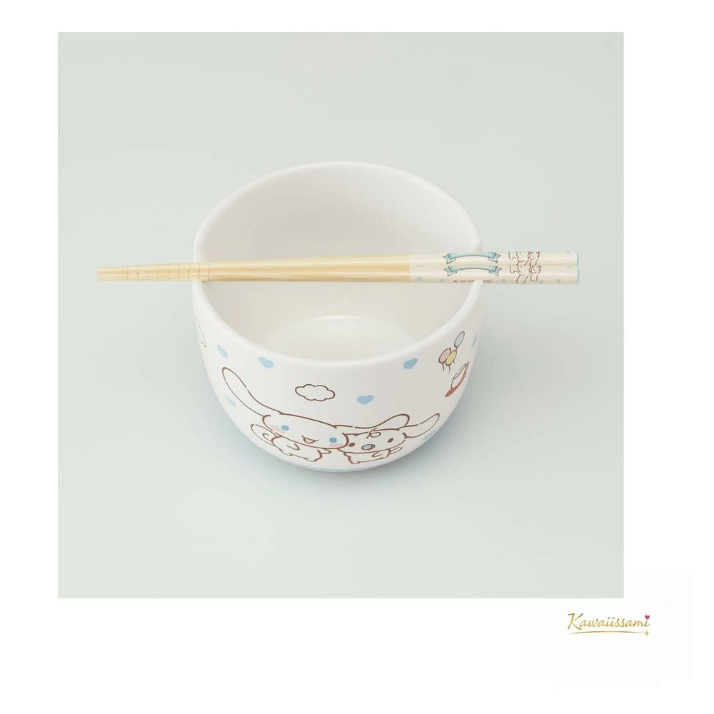 Ceramic Bowl Chopstick Set - Cinnamoroll Friend