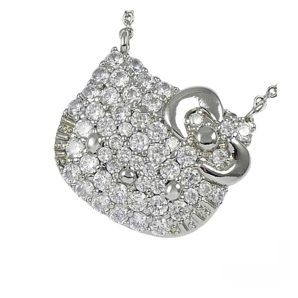 Hello Kitty Pavé Face Pendant Necklace