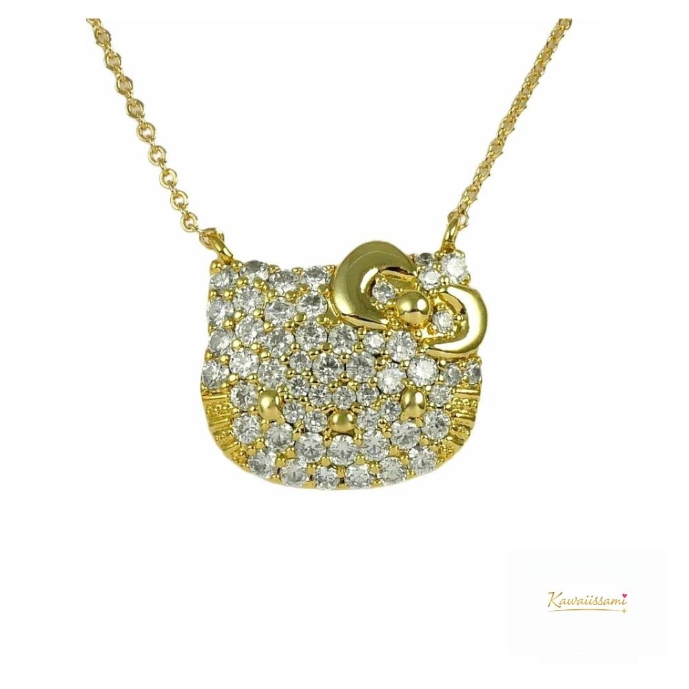 Hello Kitty Pavé Face Pendant Necklace
