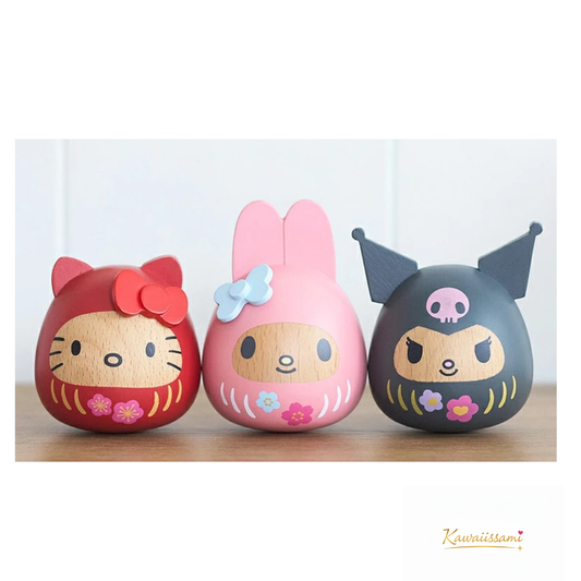 Sanrio Wooden Daruma Figurine – Hello Kitty / My Melody / Kuromi
