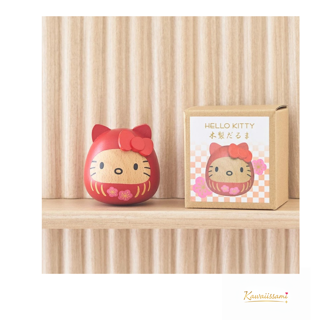 Sanrio Wooden Daruma Figurine – Hello Kitty / My Melody / Kuromi