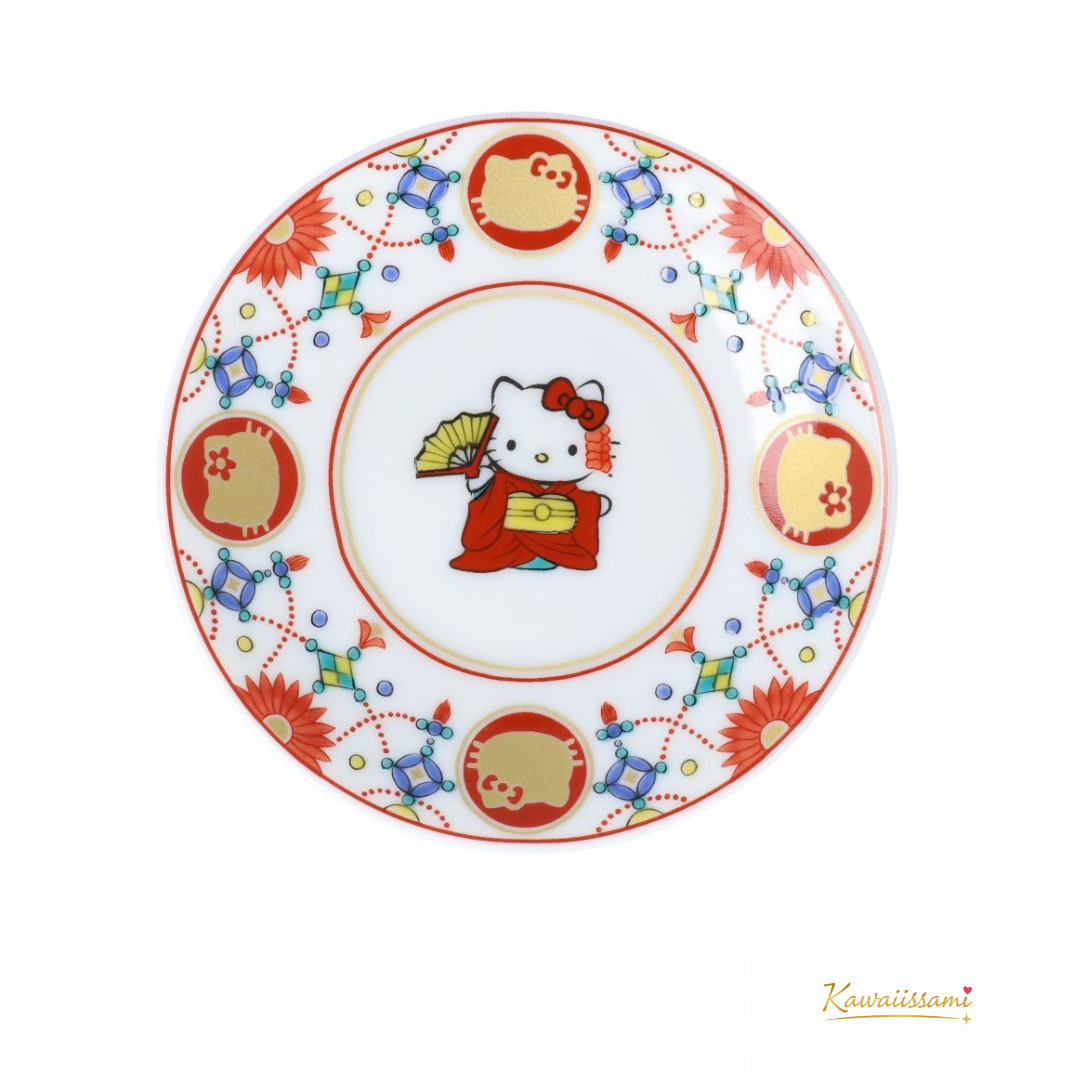 Kutani Ware × Hello Kitty Small Decorative Plate – 9.5cm | Seikou Kiln