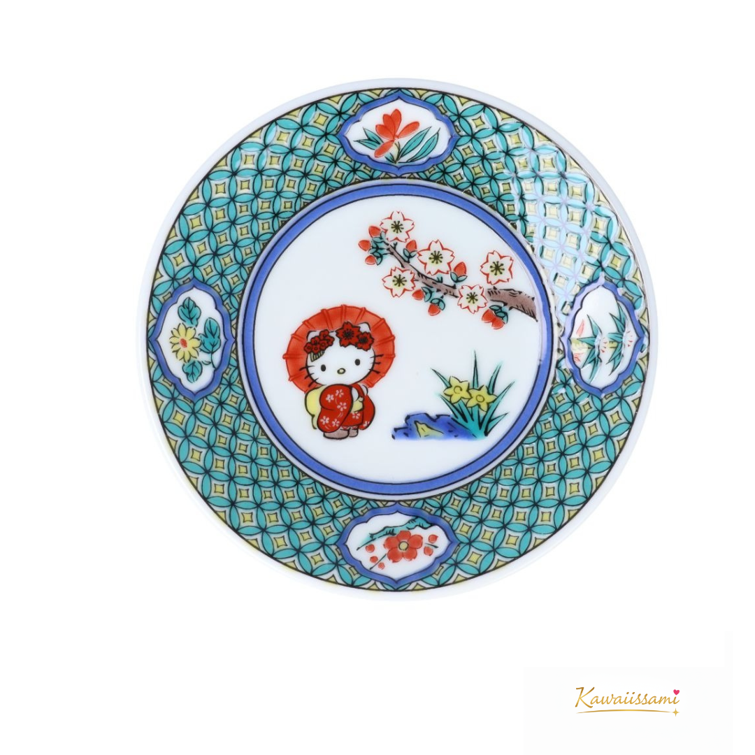 Kutani Ware × Hello Kitty Small Decorative Plate – 9.5cm | Seikou Kiln