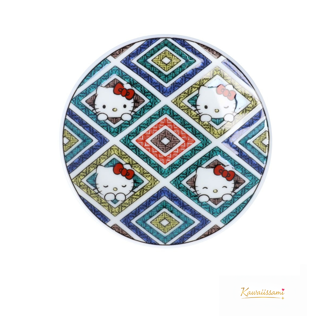 Kutani Ware × Hello Kitty Small Decorative Plate – 9.5cm | Seikou Kiln