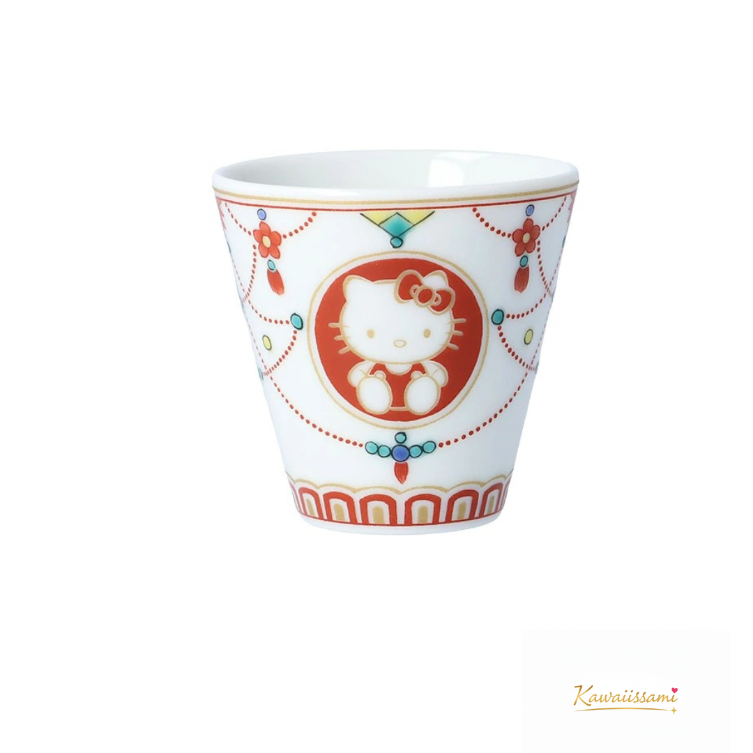 Kutani Ware × Hello Kitty Mini Sake Cup (Ochoko) – 5.5cm | Seikou Kiln