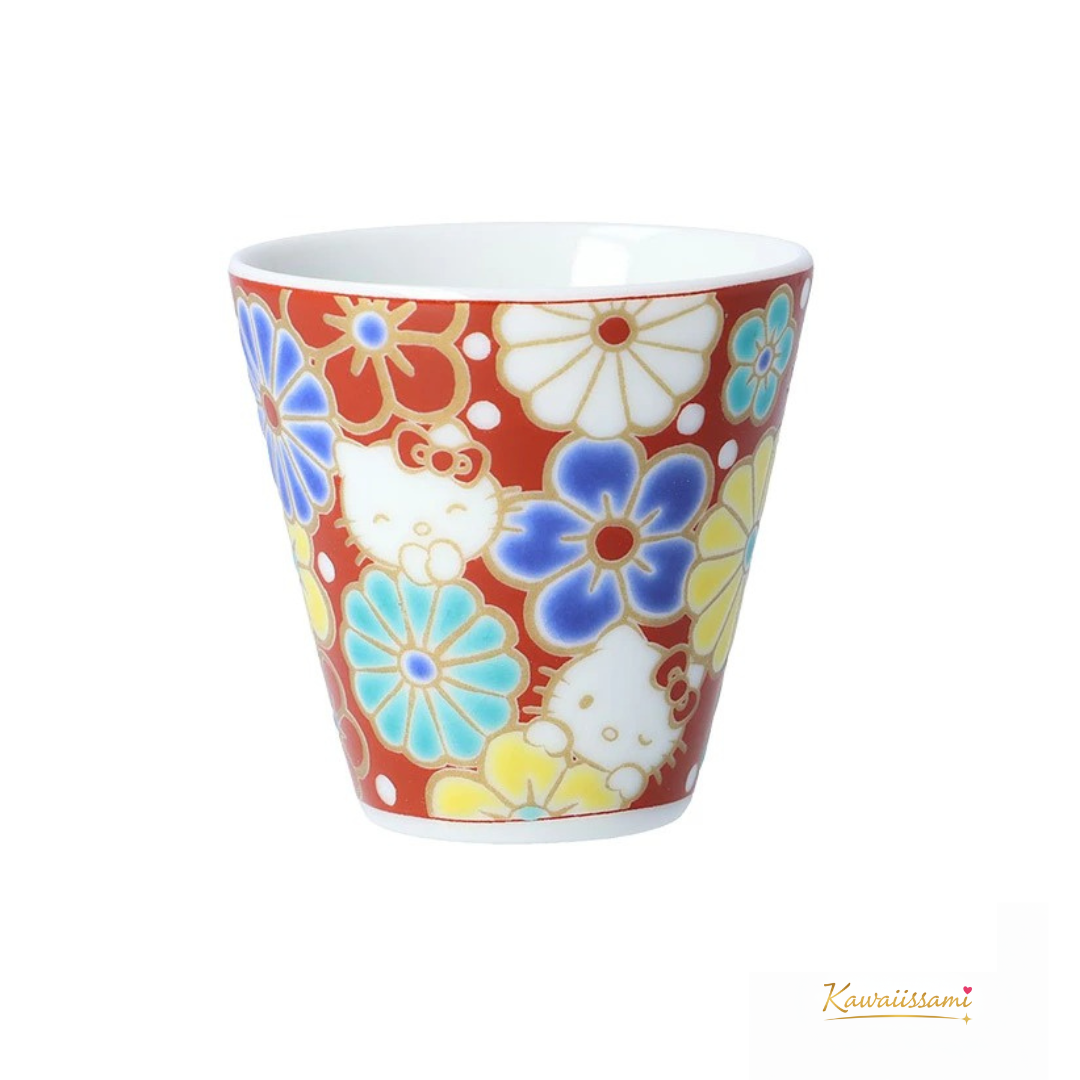 Kutani Ware × Hello Kitty Mini Sake Cup (Ochoko) – 5.5cm | Seikou Kiln