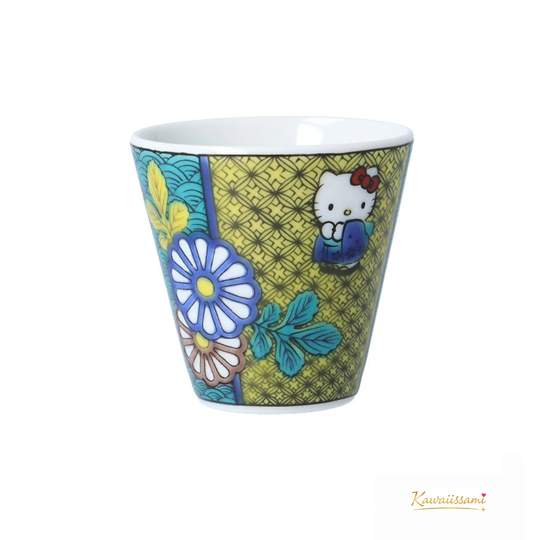 Kutani Ware × Hello Kitty Mini Sake Cup (Ochoko) – 5.5cm | Seikou Kiln