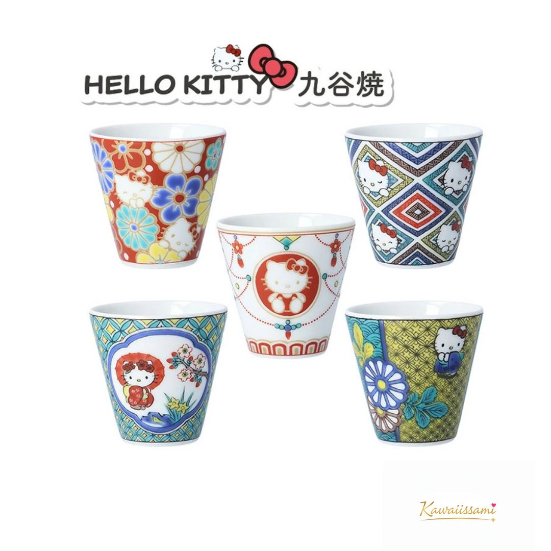 Kutani Ware × Hello Kitty Mini Sake Cup (Ochoko) – 5.5cm | Seikou Kiln