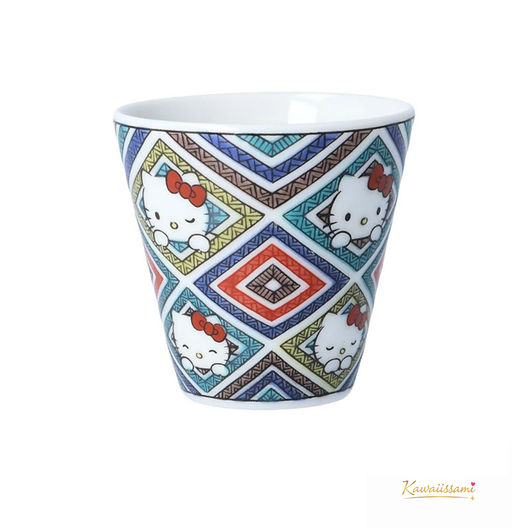 Kutani Ware × Hello Kitty Mini Sake Cup (Ochoko) – 5.5cm | Seikou Kiln