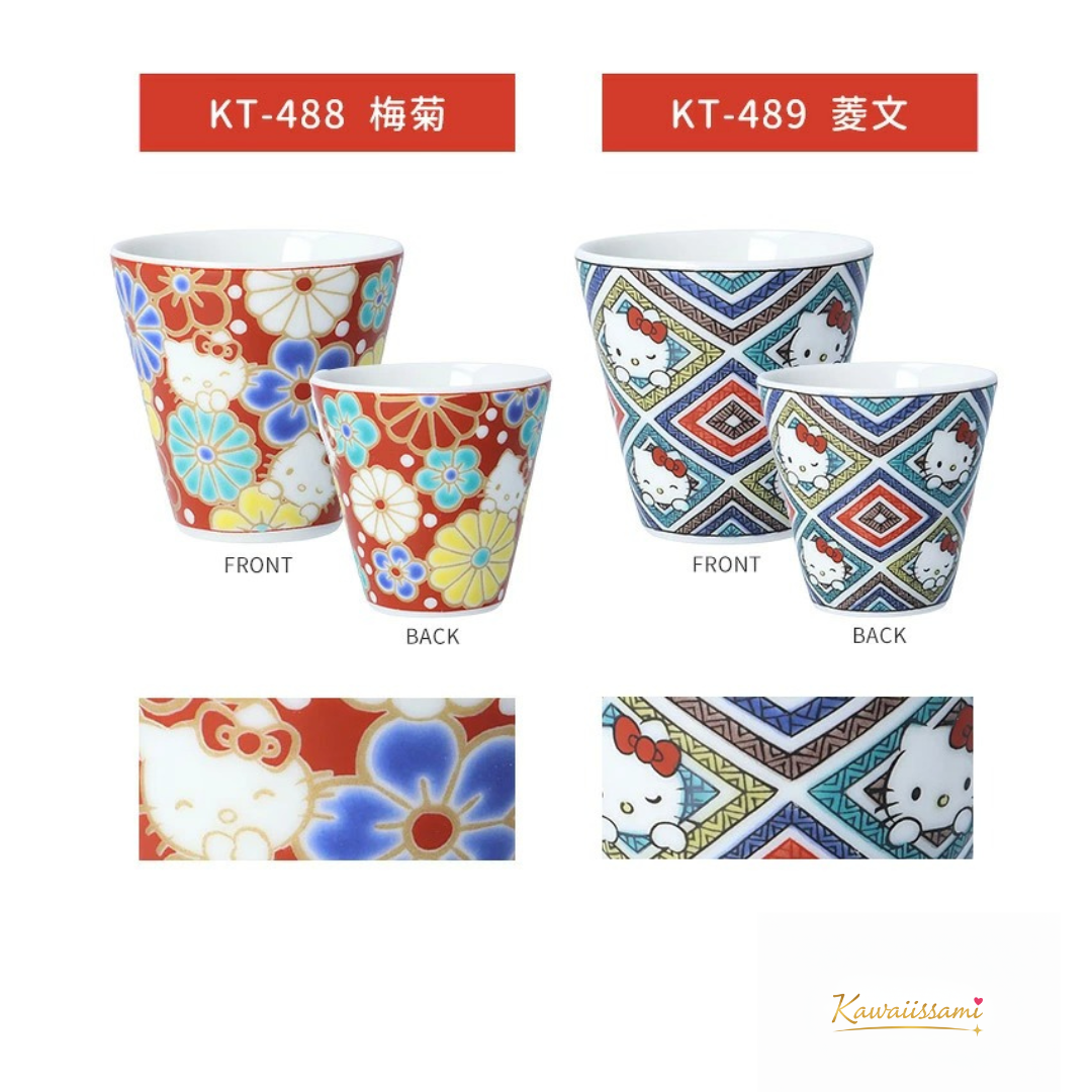 Kutani Ware × Hello Kitty Mini Sake Cup (Ochoko) – 5.5cm | Seikou Kiln
