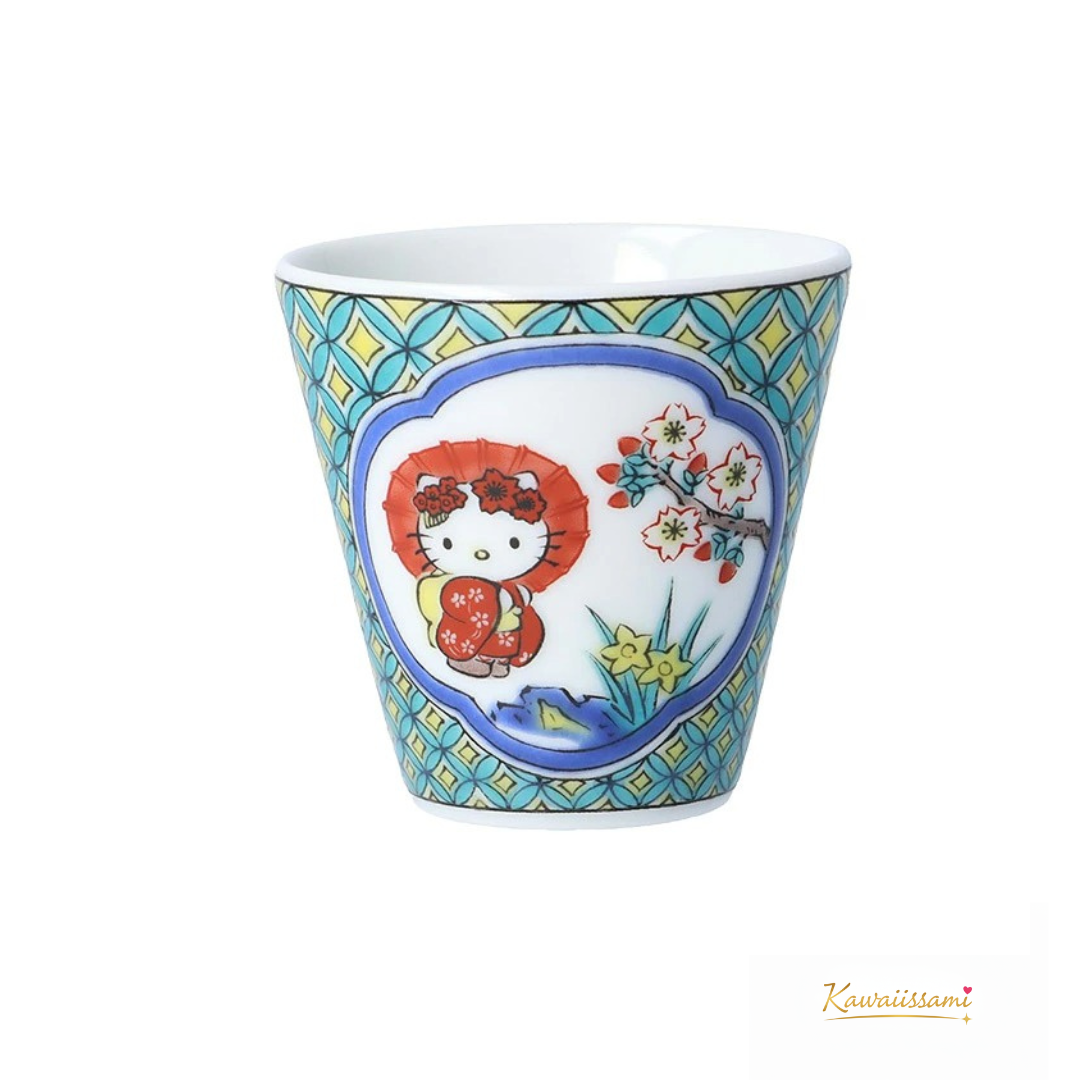 Kutani Ware × Hello Kitty Mini Sake Cup (Ochoko) – 5.5cm | Seikou Kiln