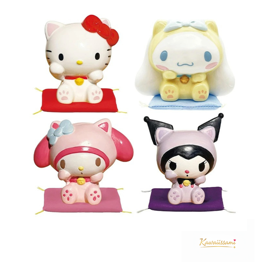 Sanrio Maneki Neko Lucky Cat Figurine – Happy Cushion Sitting